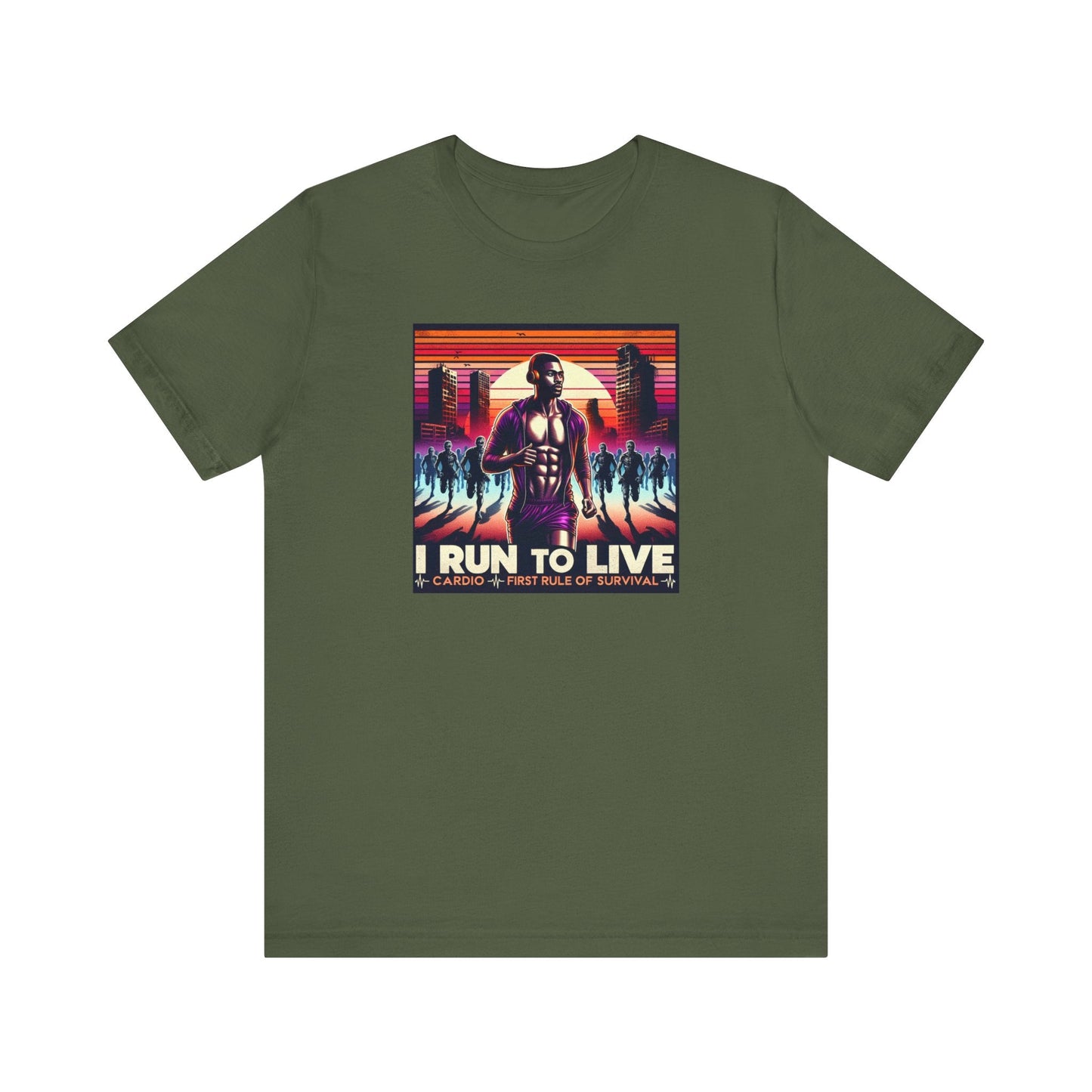 Male Runner Zombie Inspired T-Shirt - I Run To Live