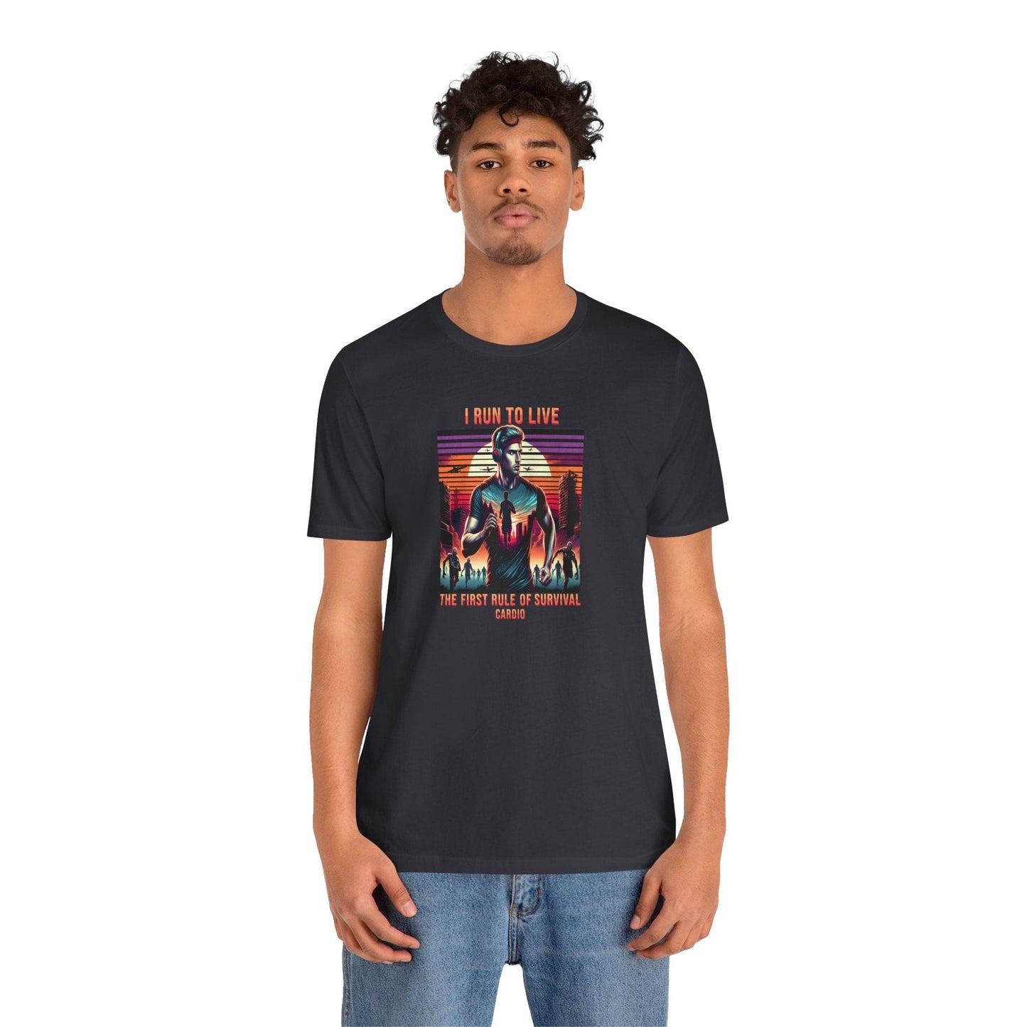 I Run to Live – First Rule of Survival | Male Runner Graphic Tee