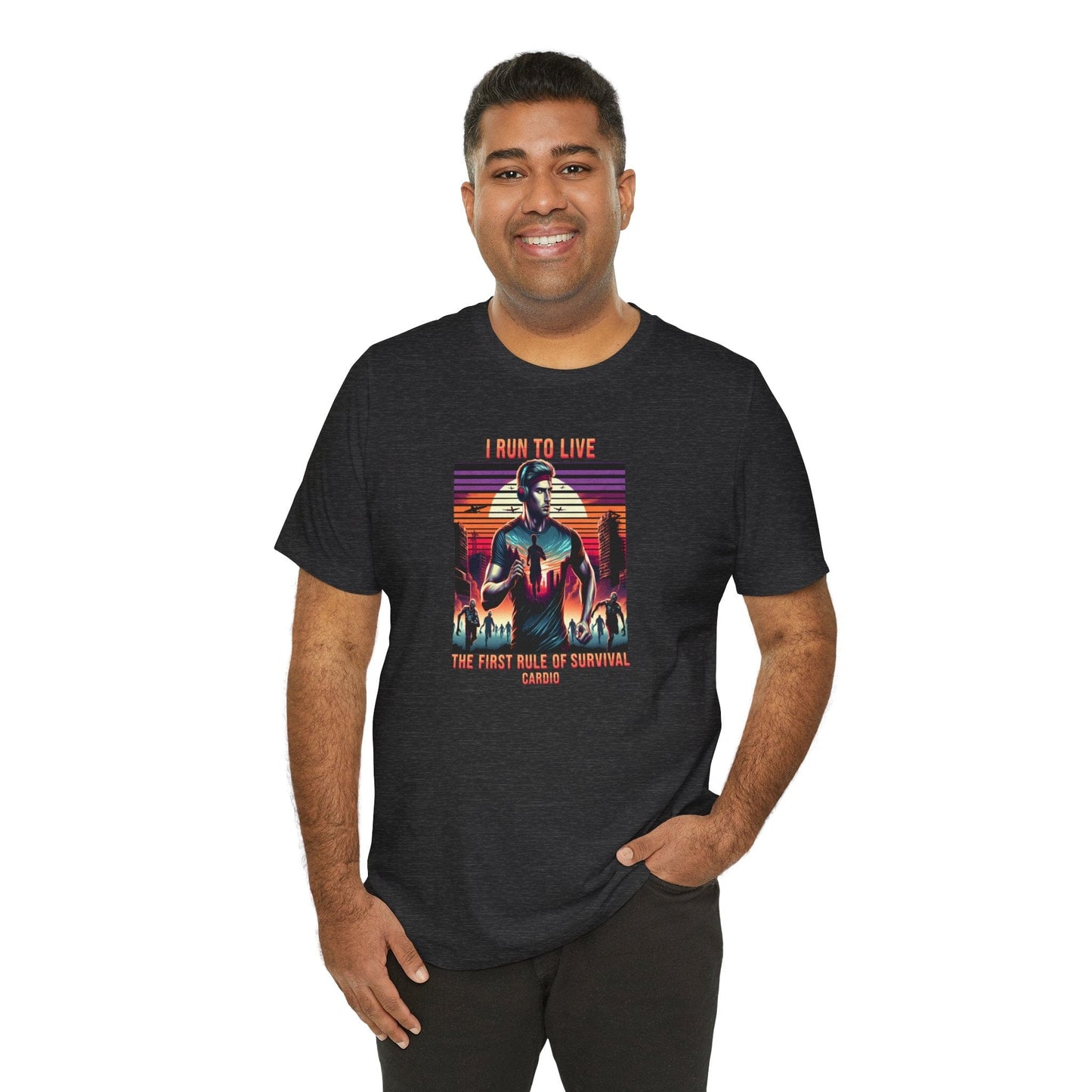 I Run to Live – First Rule of Survival | Male Runner Graphic Tee