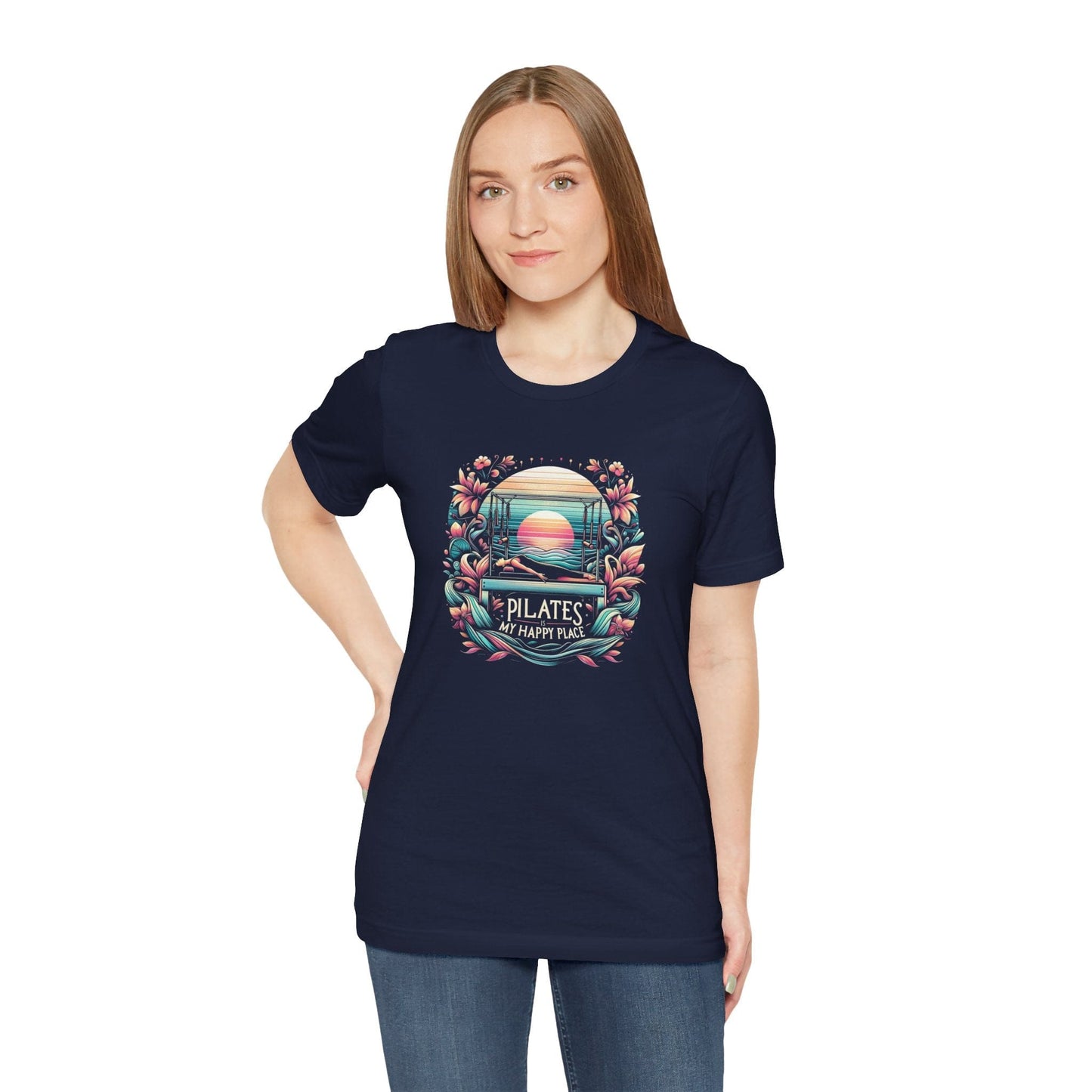 Pilates Is My Happy Place – Floral Reformer Sunset Tee