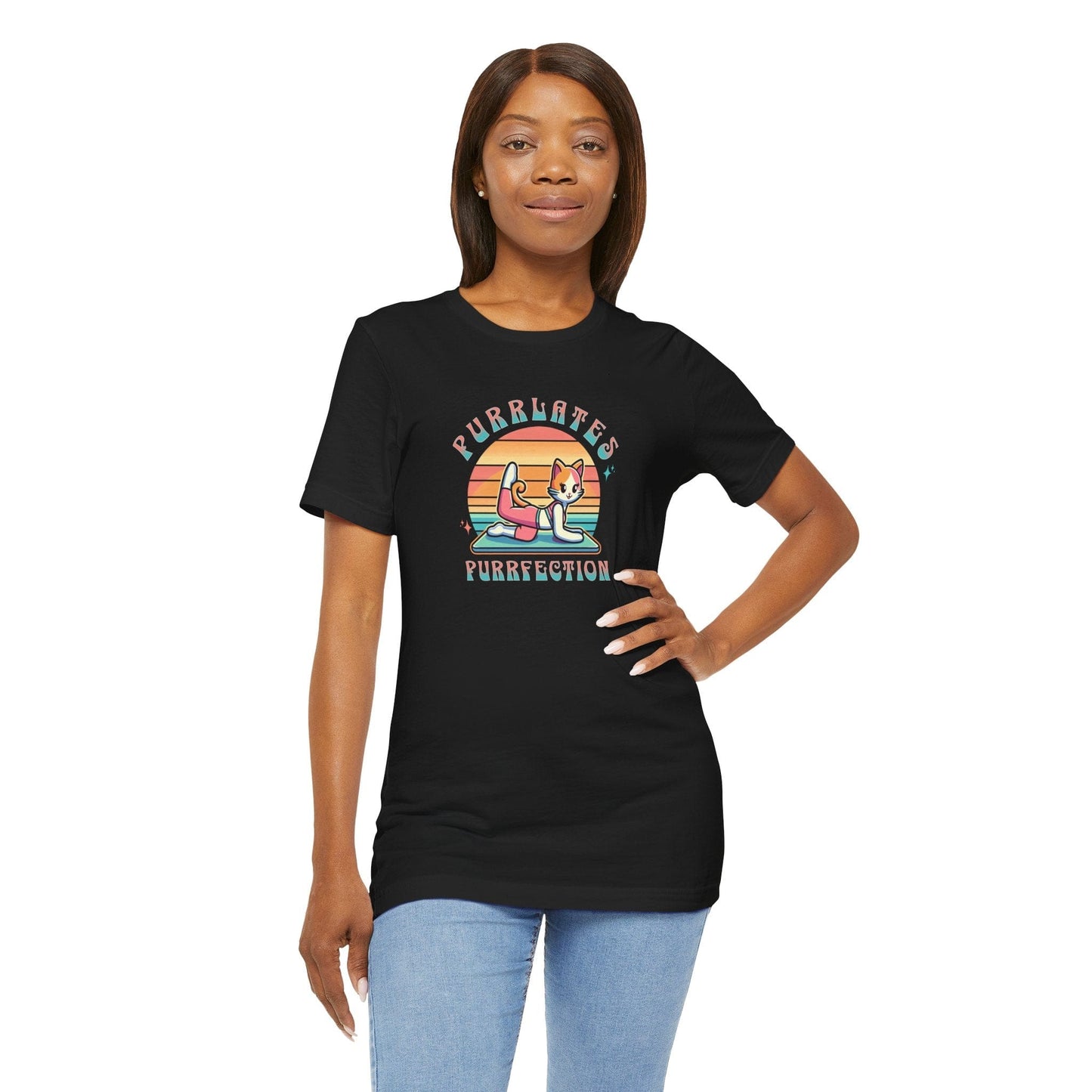Purrlates Purrfection Anime Cat Pilates T-Shirt