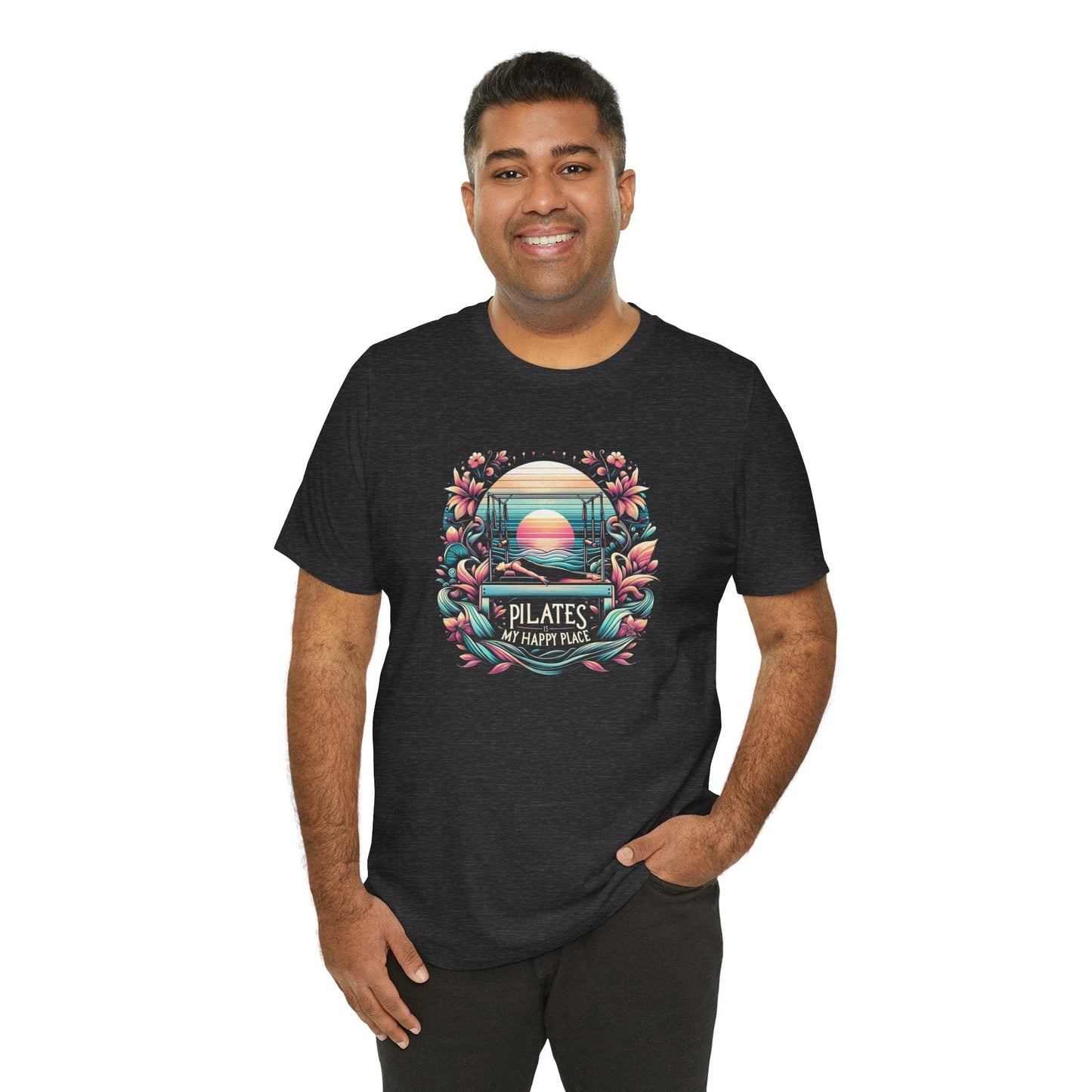 Pilates Is My Happy Place – Floral Reformer Sunset Tee