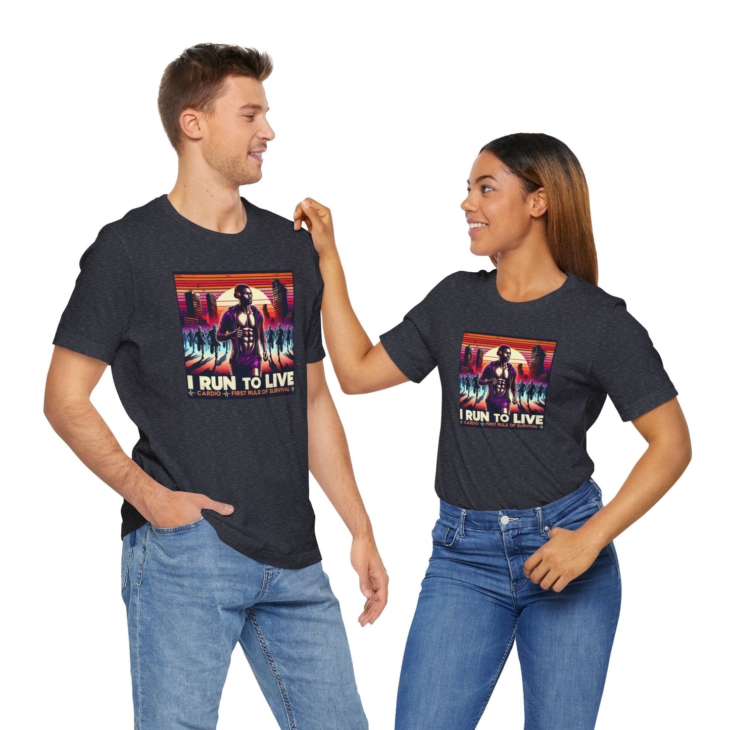Male Runner Zombie Inspired T-Shirt - I Run To Live