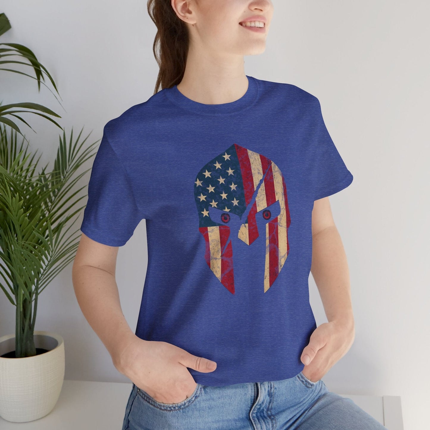 Spartan Sentinel Tee – Red‑Eye Vigilant Warrior