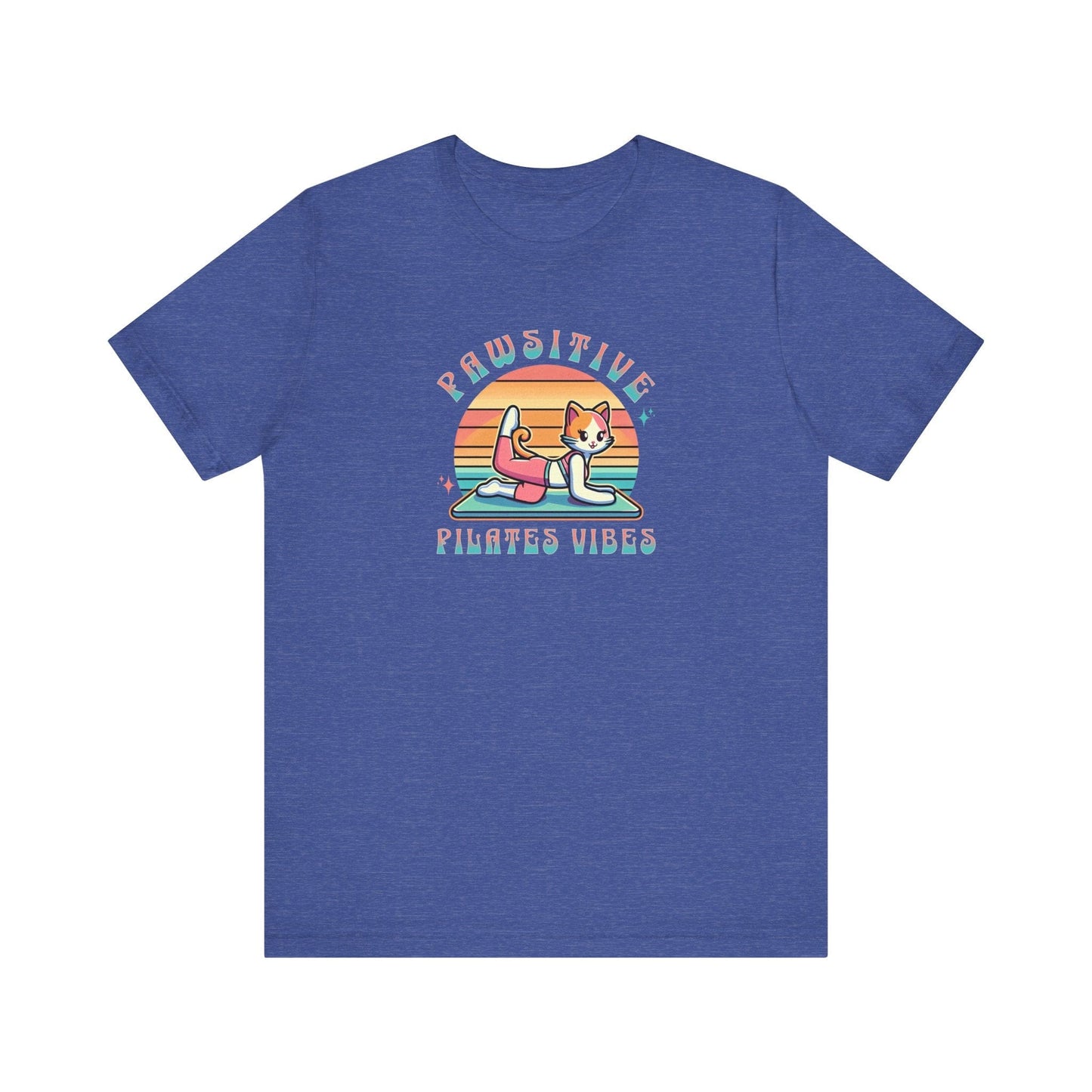 Pawsitive Pilates Vibes Cat T-Shirt – Retro Cute Tee