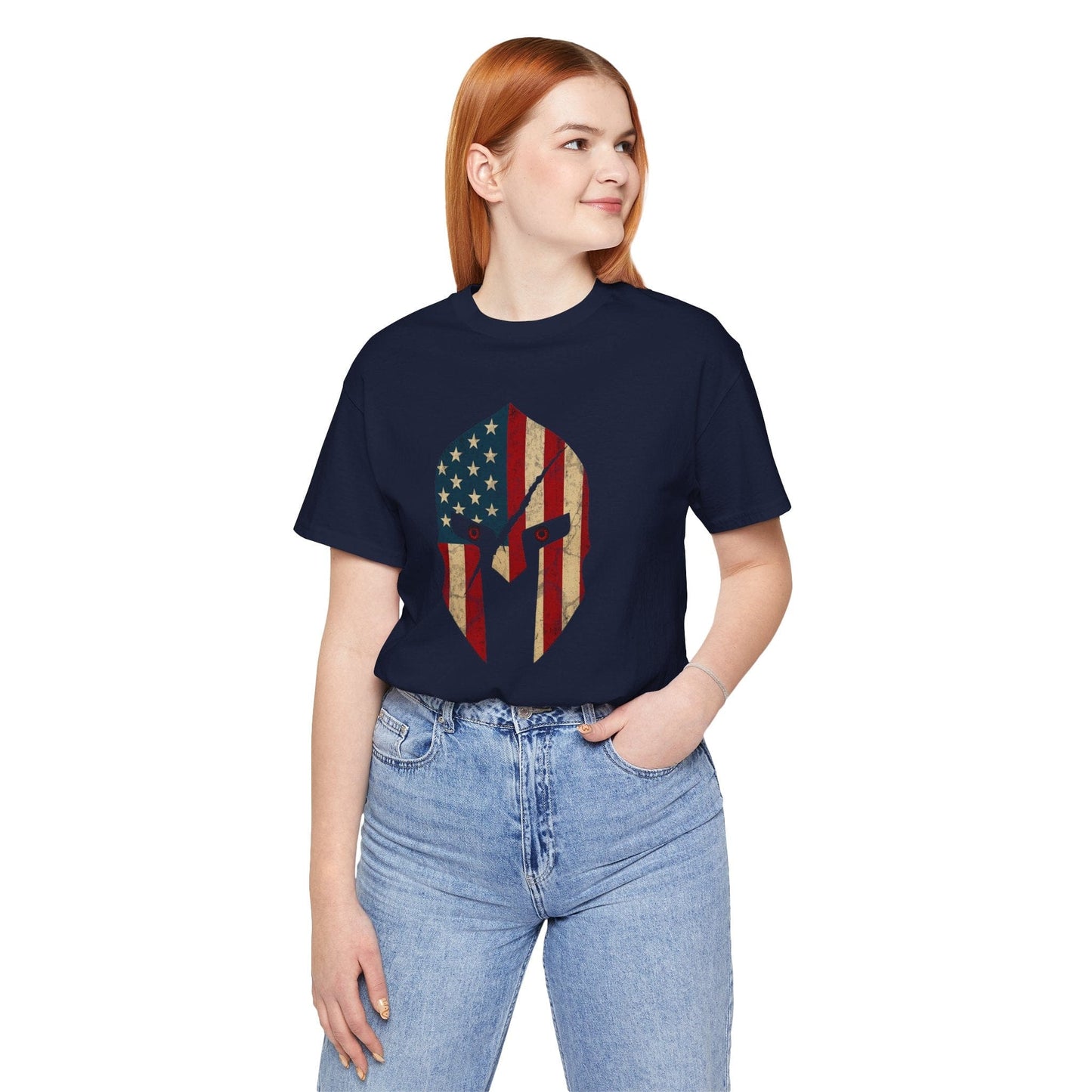 Spartan Sentinel Tee – Red‑Eye Vigilant Warrior
