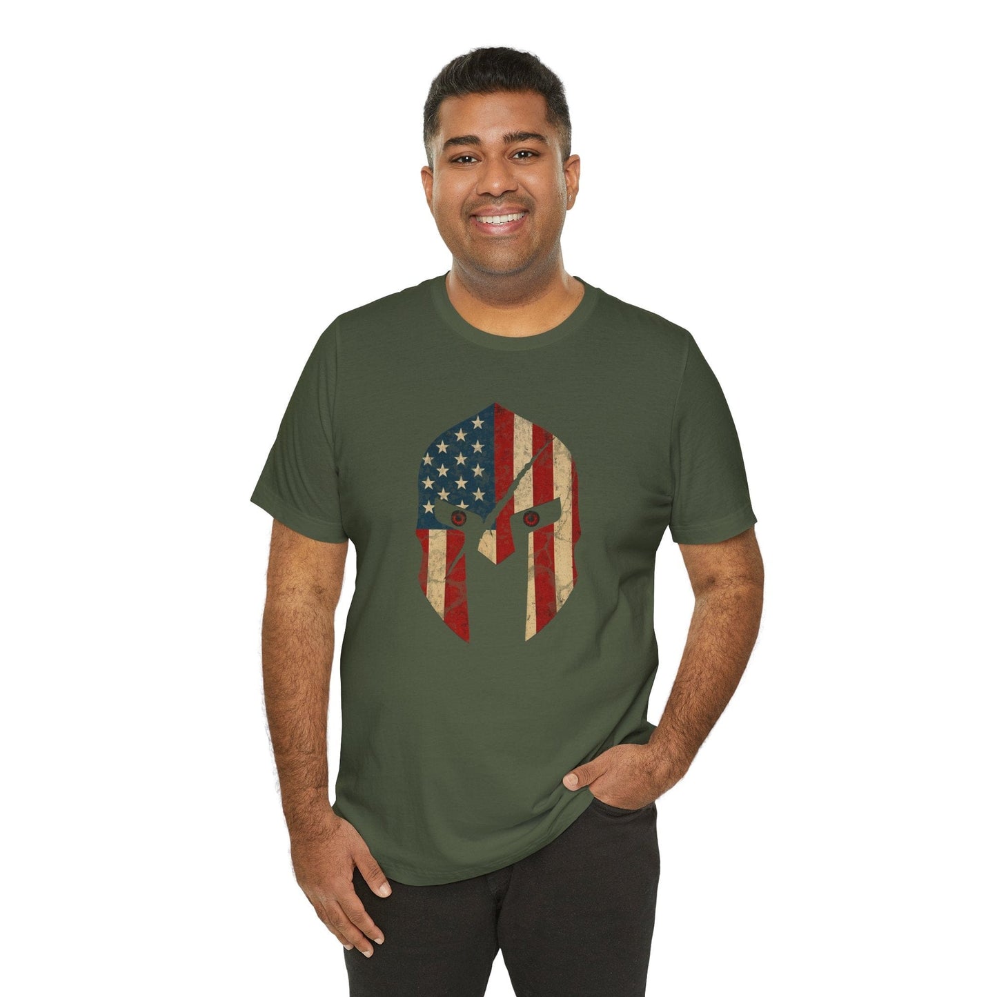 Spartan Sentinel Tee – Red‑Eye Vigilant Warrior