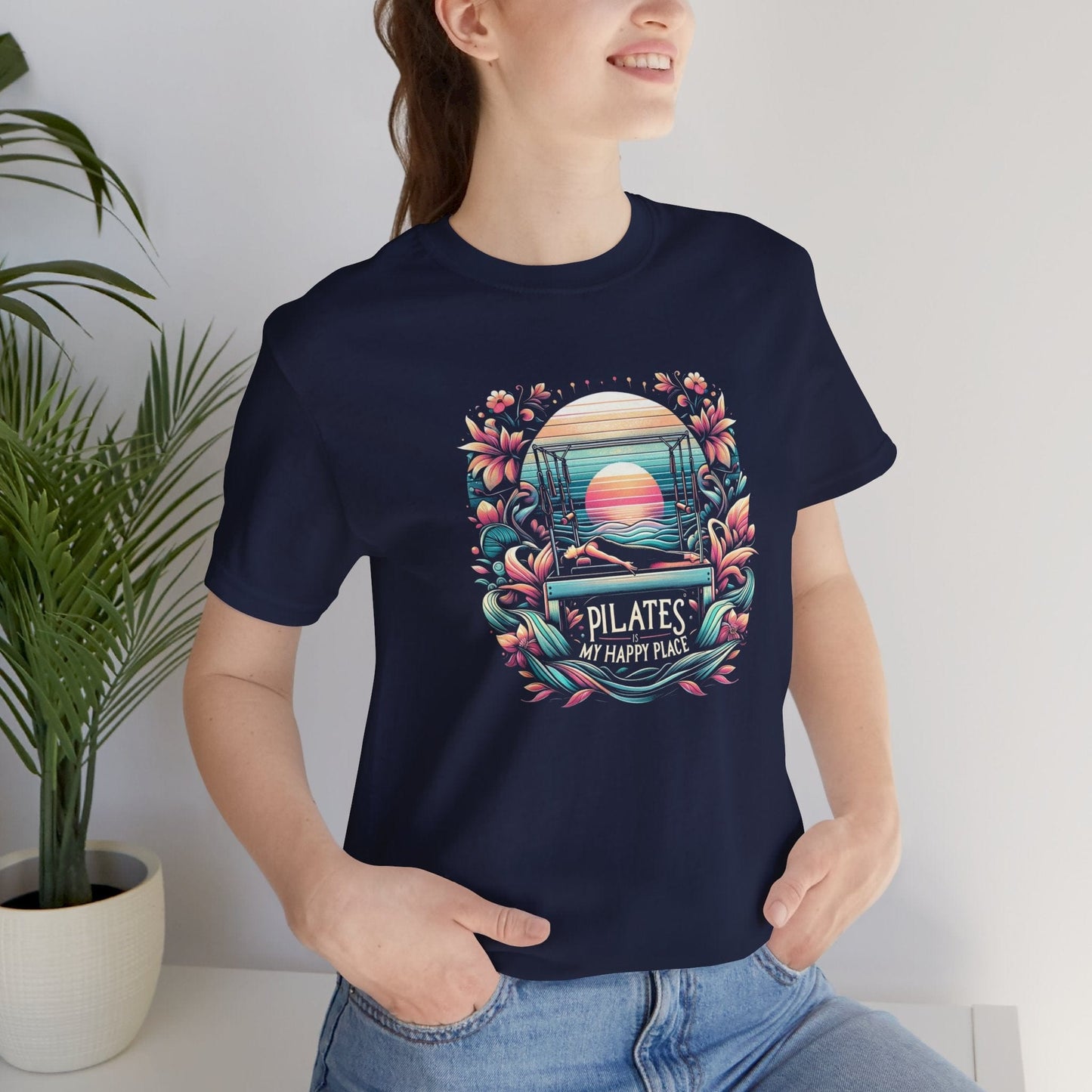 Pilates Is My Happy Place – Floral Reformer Sunset Tee