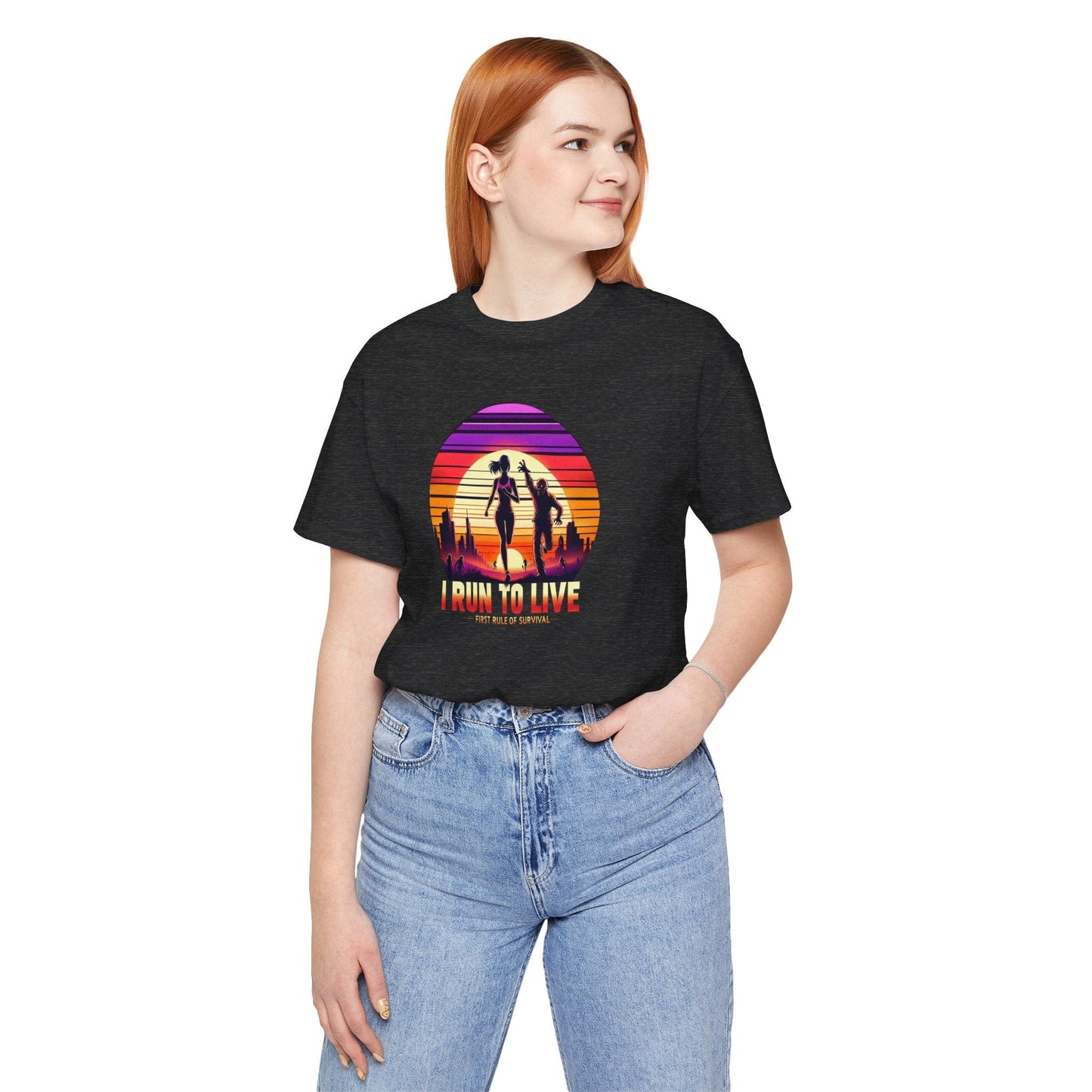 I Run to Live – Zombie Sunset Female Runner Tee