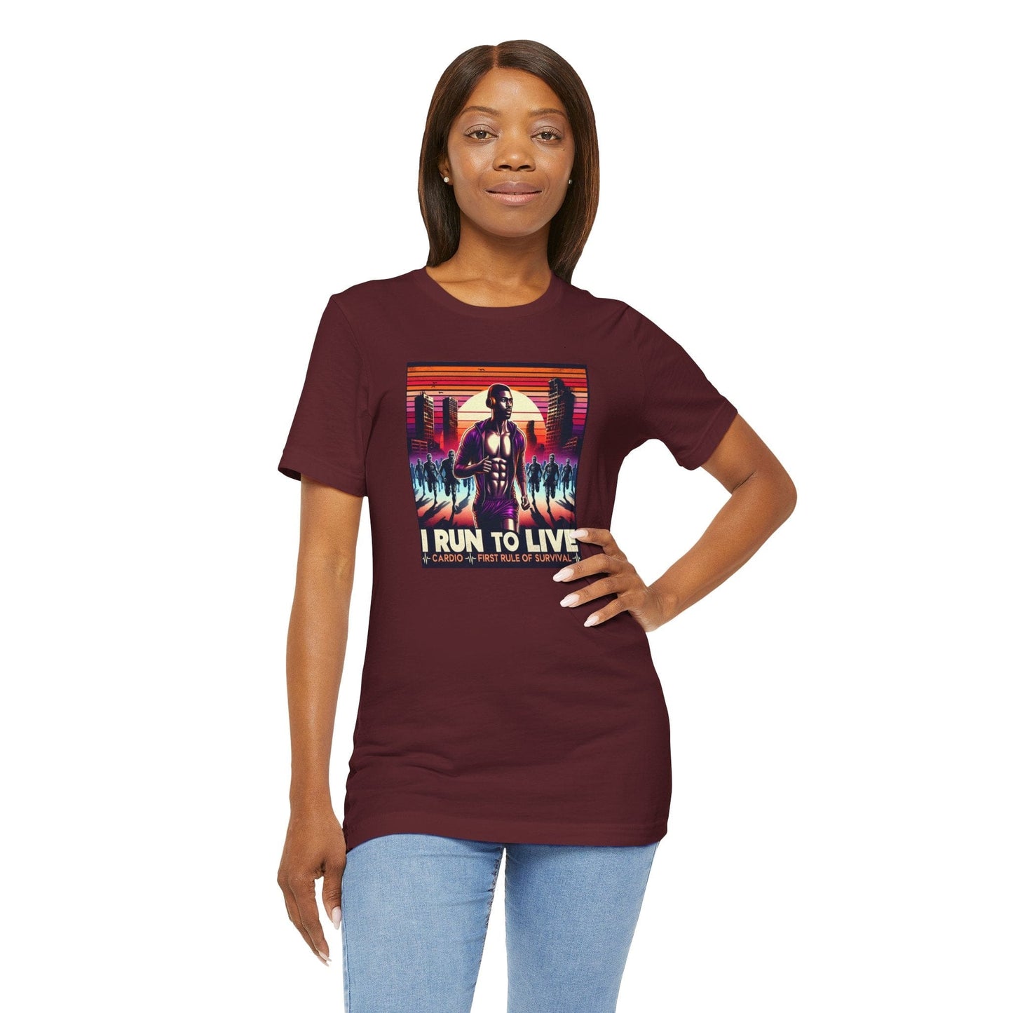 Male Runner Zombie Inspired T-Shirt - I Run To Live