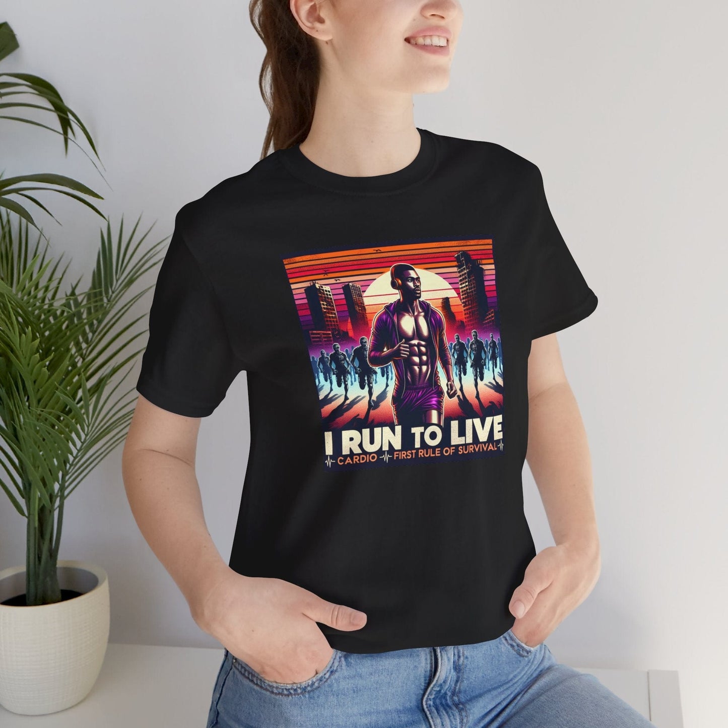 Male Runner Zombie Inspired T-Shirt - I Run To Live