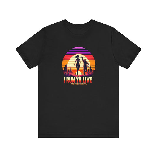 I Run to Live – Zombie Sunset Female Runner Tee