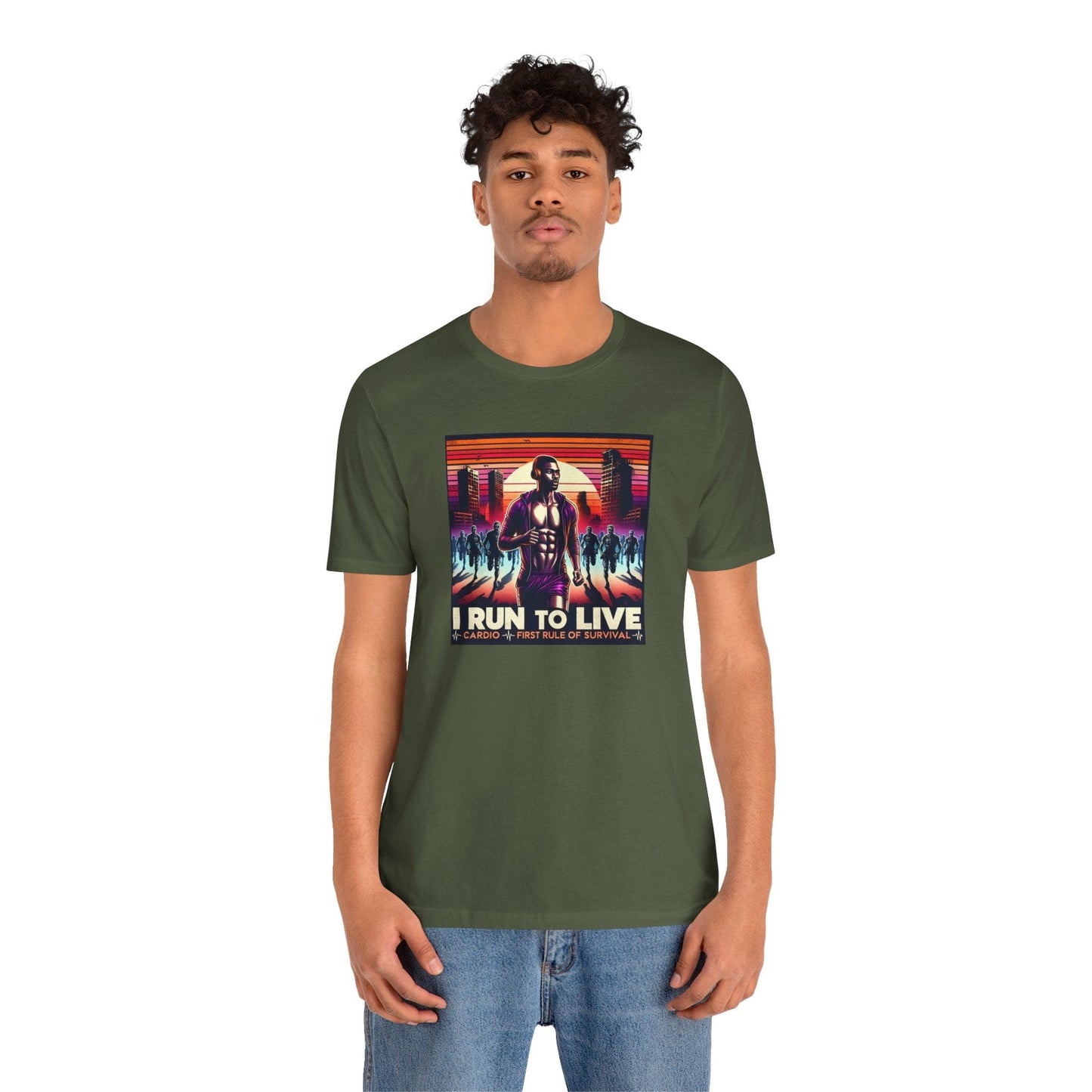 Male Runner Zombie Inspired T-Shirt - I Run To Live