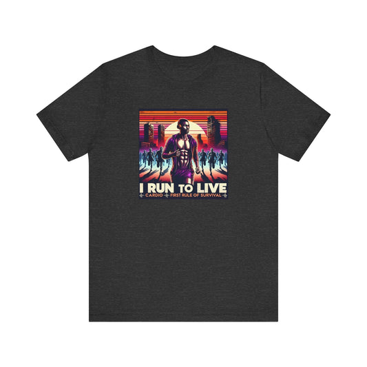 Male Runner Zombie Inspired T-Shirt - I Run To Live