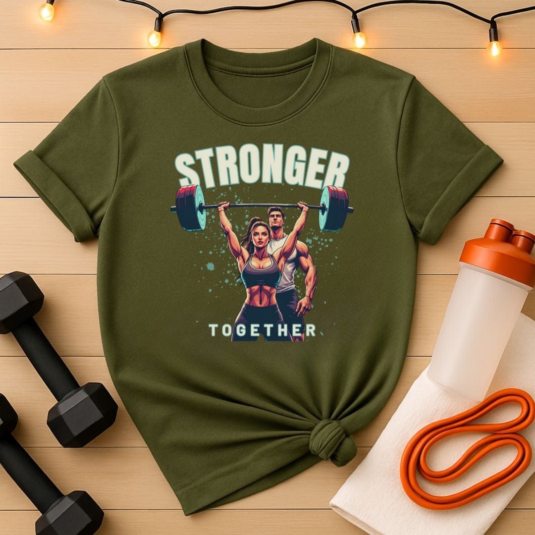 Stronger Together – Female Powerlifter Couple Tee