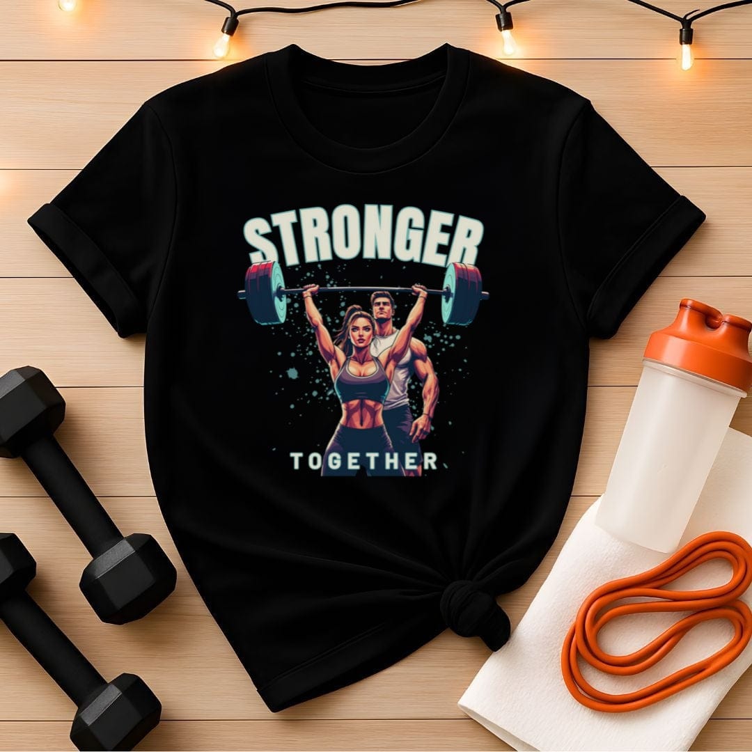 Stronger Together – Female Powerlifter Couple Tee