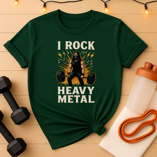 Heavy Metal Gym T-Shirt – Rock Band Style Weightlifting Tee for Metalheads