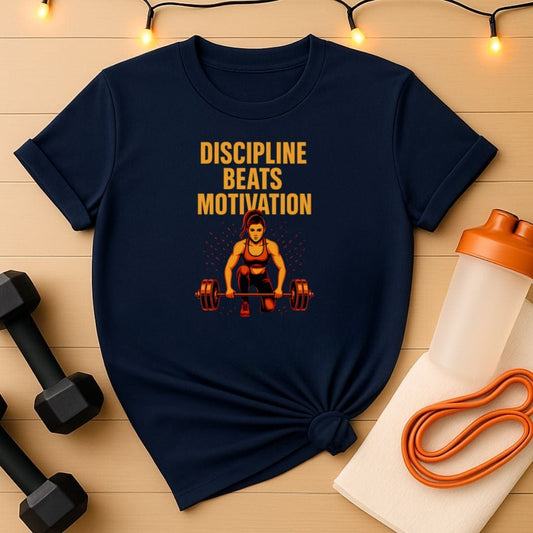 Discipline Beats Motivation Shirt – Fierce Female Lifter Tee