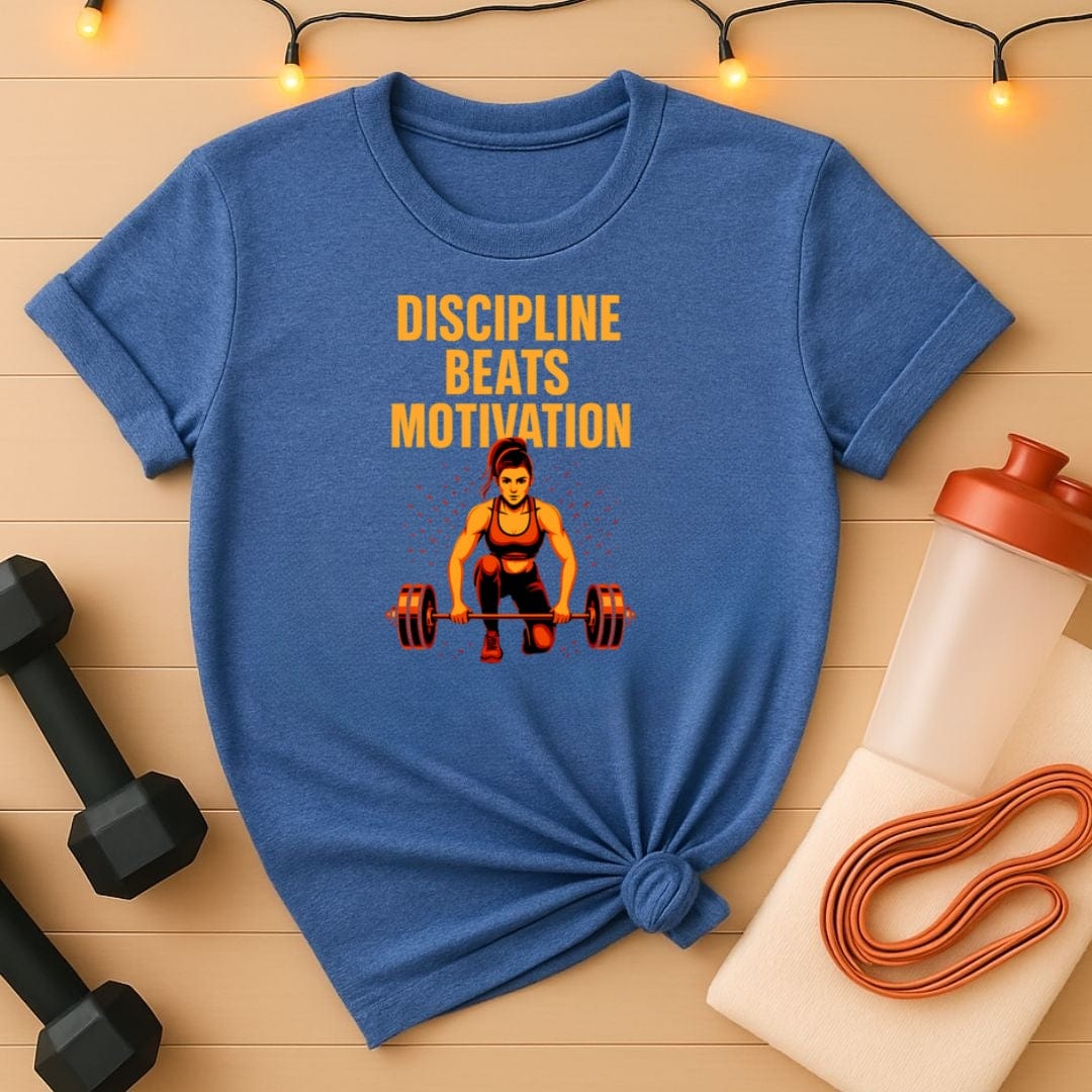 Discipline Beats Motivation Female Lifter T-Shirt