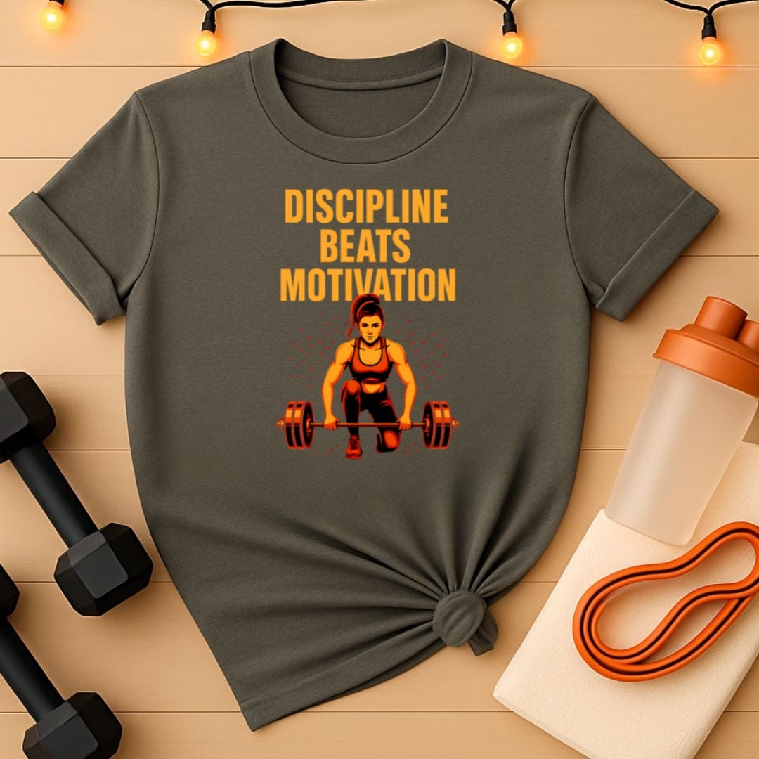 Discipline Beats Motivation Shirt – Fierce Female Lifter Tee