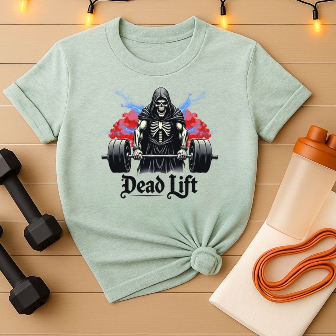 Dead Lift T-Shirt - Red Storm Cloud Edition | Grim Reaper Powerlifting Shirt