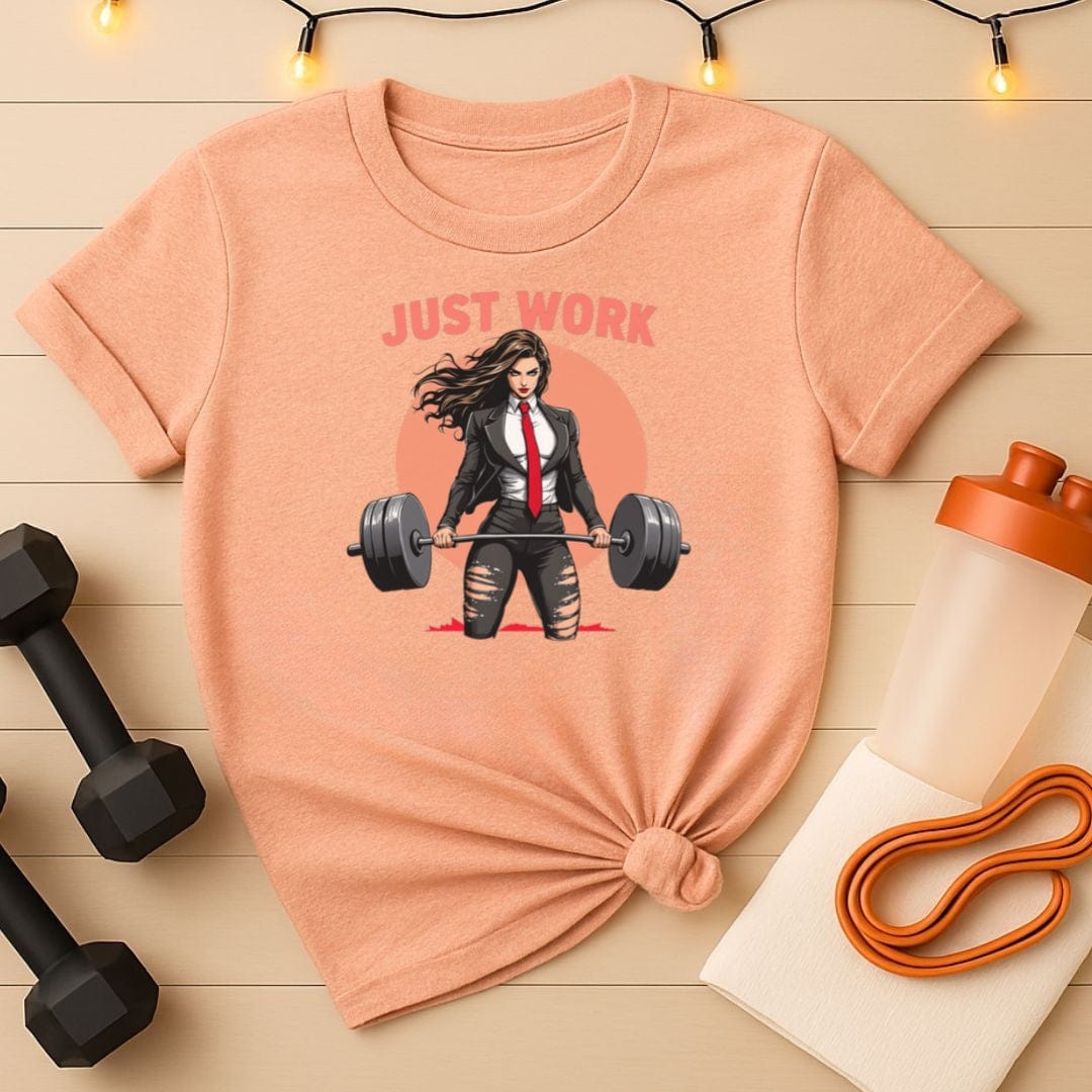 Just Work Shirt - Peach Sunset Barbell Boss
