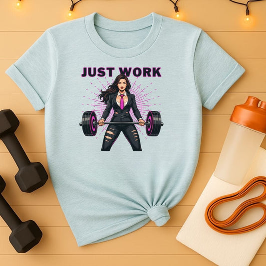 Just Work - Neon Lights Barbell Queen T-Shirt