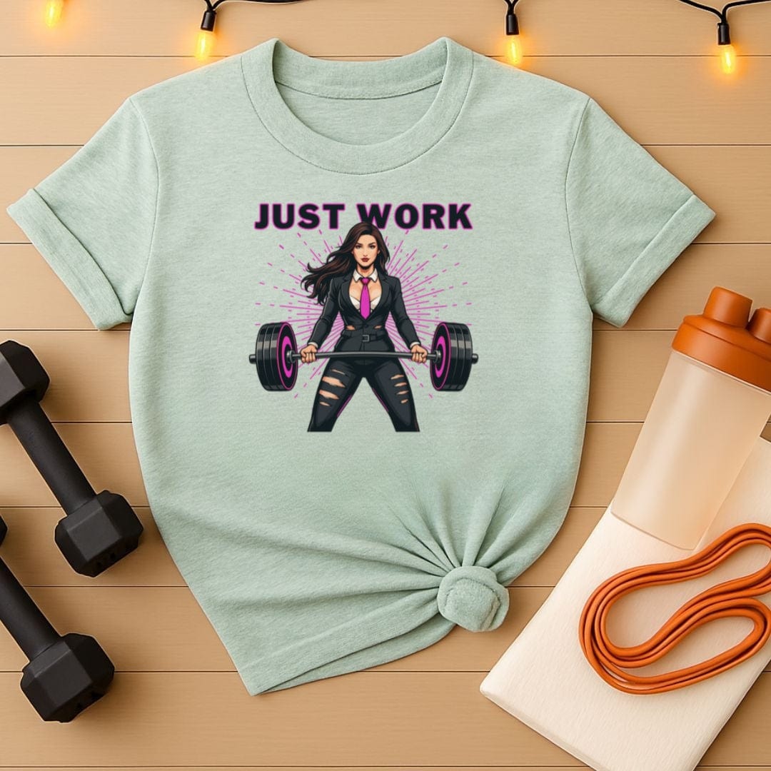 Just Work - Neon Lights Barbell Queen T-Shirt