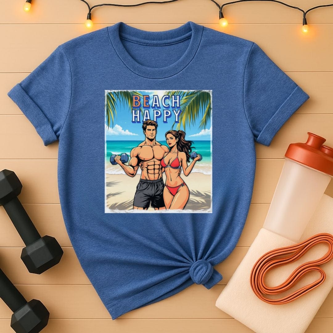 Beach Happy Couple Shirt - Be Happy in Love & Fitness