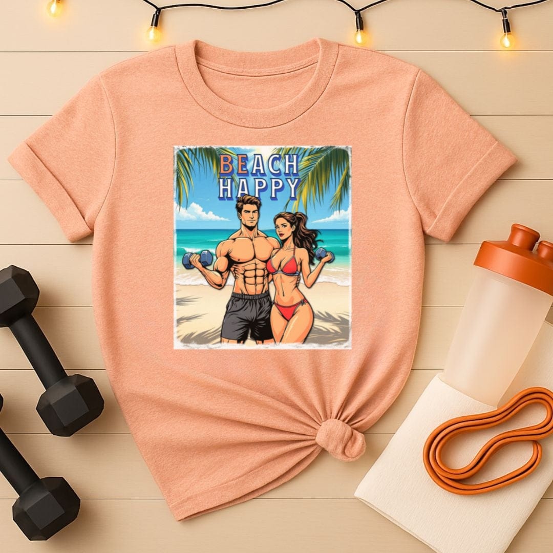 Beach Happy Couple Shirt - Be Happy in Love & Fitness