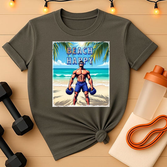 Beach Happy Men's Shirt - Be Happy & Jacked