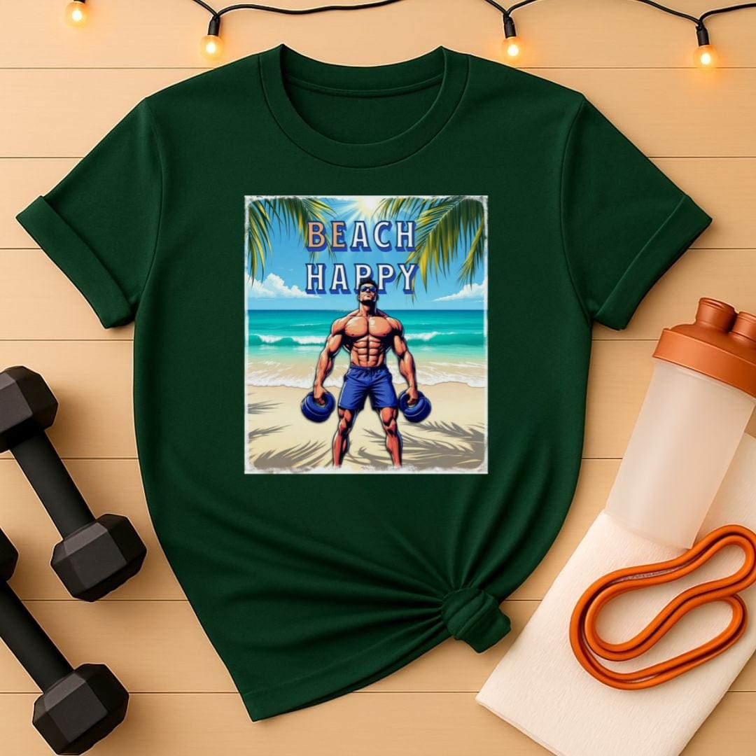 Beach Happy Men's Shirt - Be Happy & Jacked