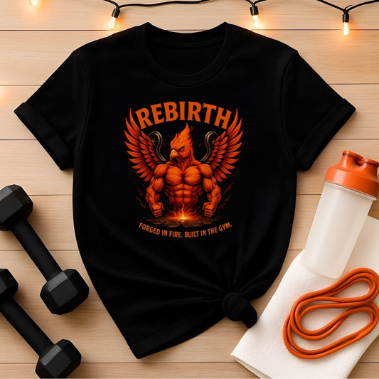 Phoenix Rising Unisex Tee - Rebirth Transformation Gym T-Shirt