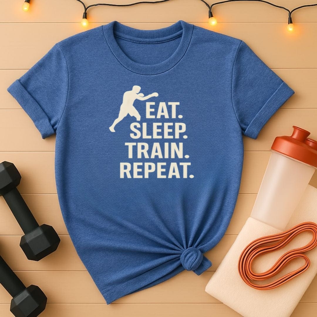Eat Sleep Train Repeat Boxing T-Shirt - Classic Boxer Lifestyle Tee