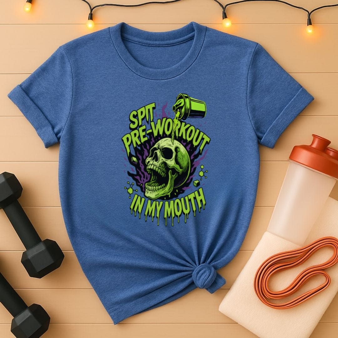 Get Some Pre-Workout Gym T-Shirt - Twisted Neon Green Skull