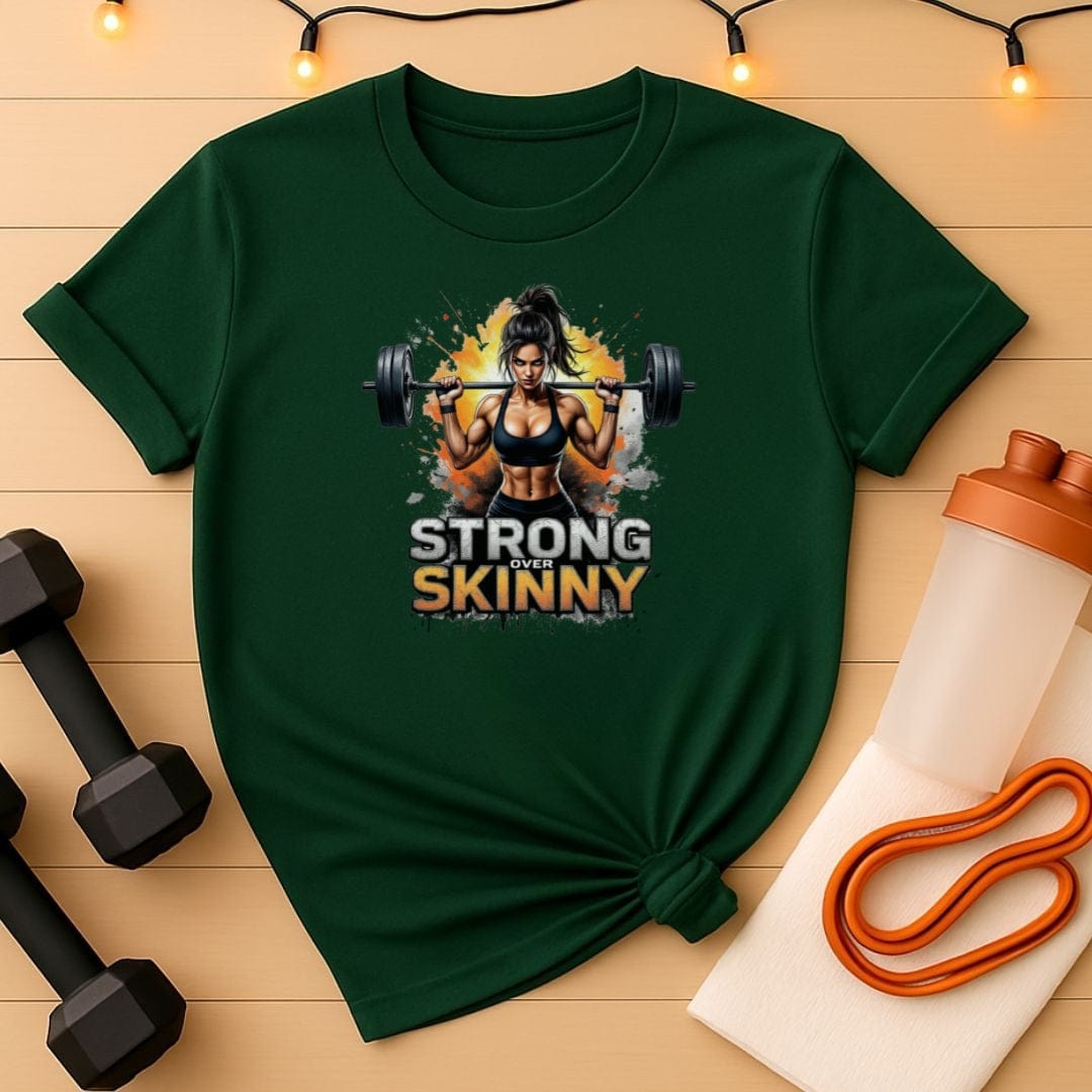 Strong Over Skinny Women's Gym T-Shirt (Paint Splash Version)