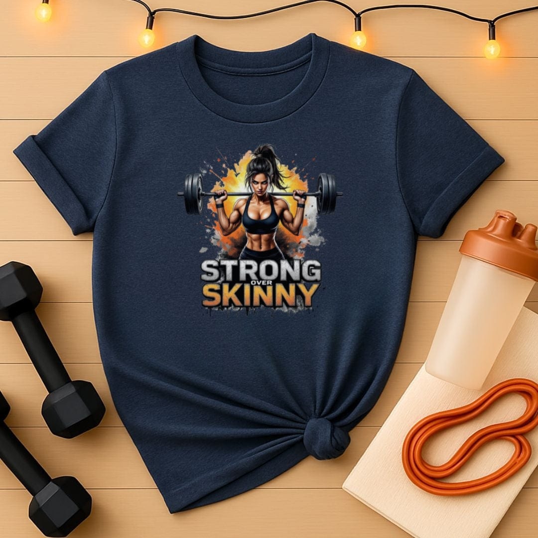 Strong Over Skinny Women's Gym T-Shirt (Paint Splash Version)