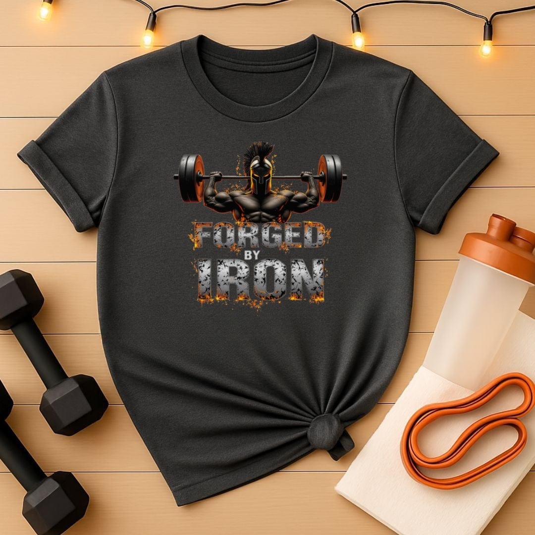 Forged by Iron Spartan Powerlifting Men's Gym T-Shirt