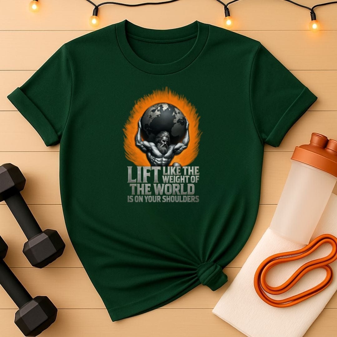 Atlas Gym T-Shirt - Lift Like the Weight of the World is on Your Shoulders