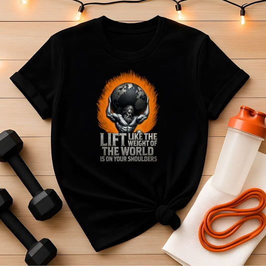 Atlas Gym T-Shirt - Lift Like the Weight of the World is on Your Shoulders