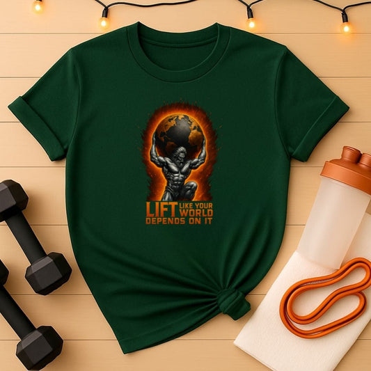 Atlas Strength Training Gym Tee - Lift Like Your World Depends on It