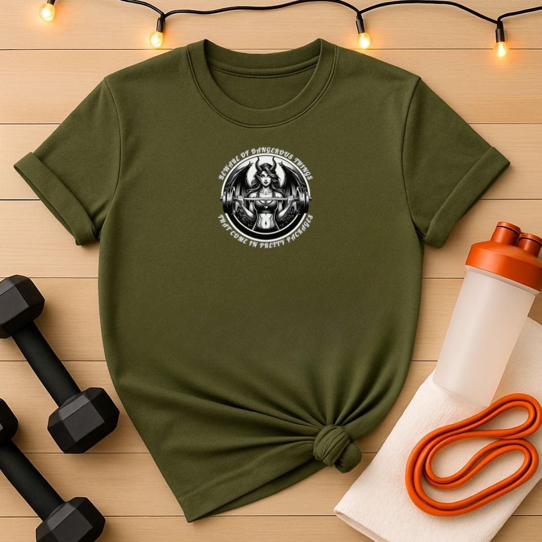 Dangerous Things in Pretty Packages Gargoyle Gym T-Shirt