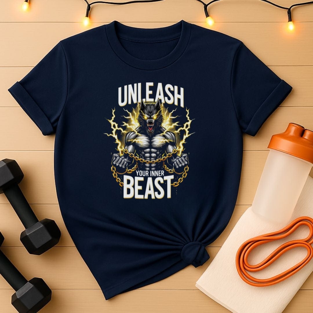 Unleash Your Inner Beast - Gold Chain Warewolf Editon Gym Tee