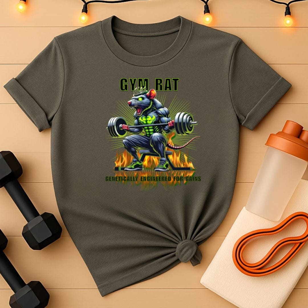 Muscle Gym Rat T-Shirt - Genetically Engineered For Gains