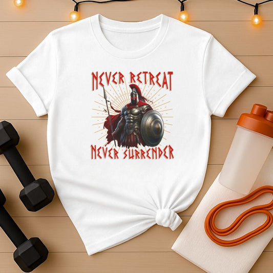 Spartan Warrior Gym T-Shirt - Never Retreat Never Surrender