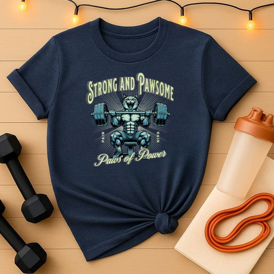 Strong & Pawsome Cat Lifting Tee