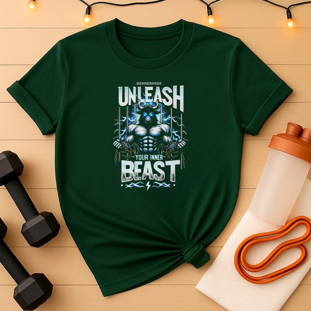 Unleash Your Inner Beast Gym Tee - Voltage Edition