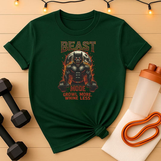 Beast Mode Flaming Moon Gym T-Shirt