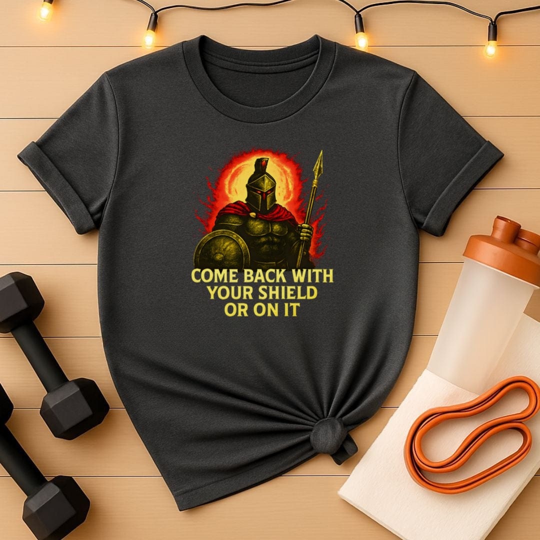 Spartan Warrior - Come Back With Your Shield (Flames) Gym Tee