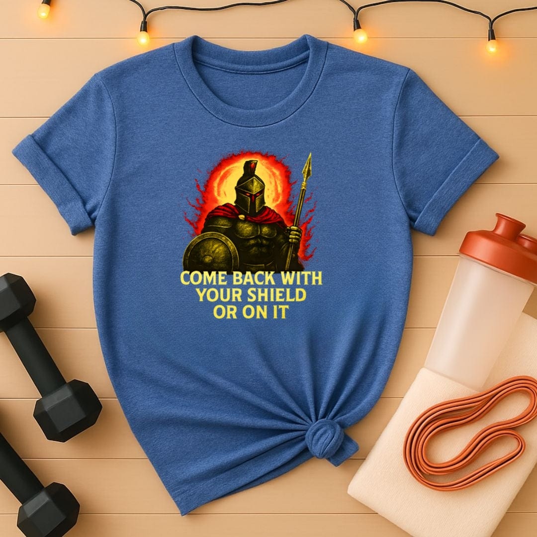 Spartan Warrior - Come Back With Your Shield (Flames) Gym Tee